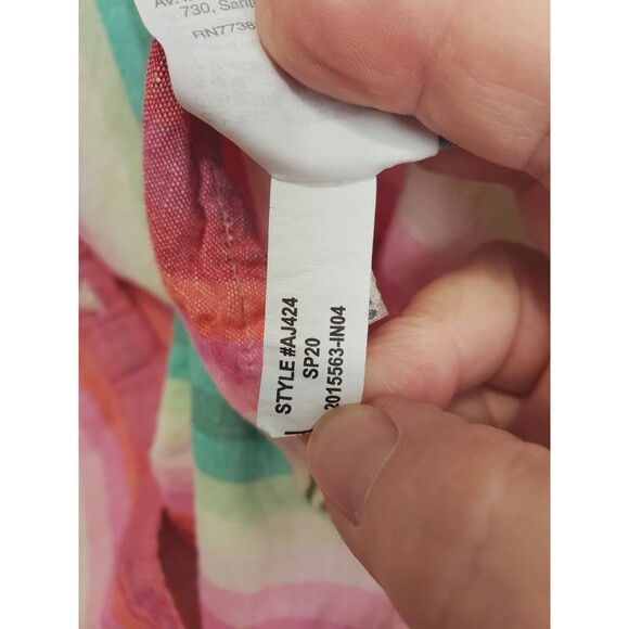 J.Crew Classic-Fit Boy Button-Up Shirt Rainbow Stripe Linen/Cotton Blend Size 8 - Picture 6 of 6